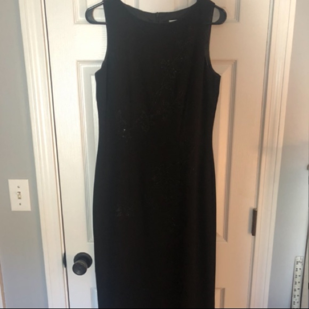 Long beaded black dress